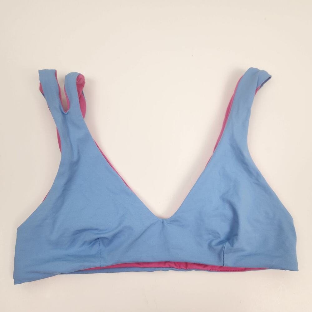 L*Space One Wave Reversible Bikini Top in Blue Pink Size Large NWT